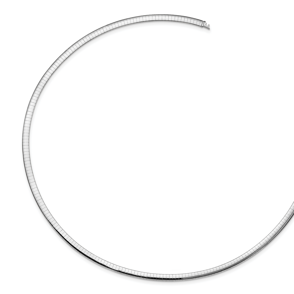 10K 4mm Two-tone Reversible Omega Necklace