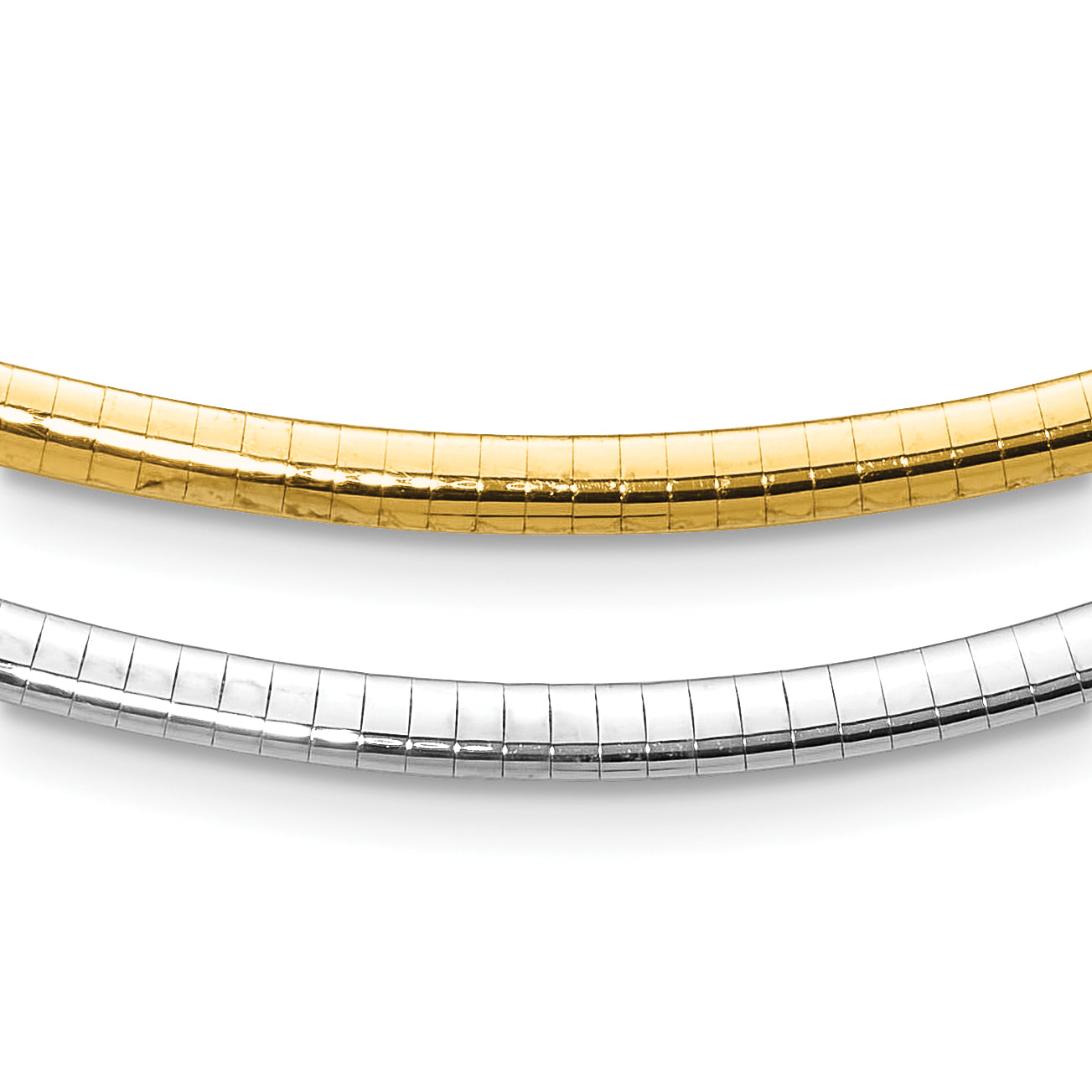 10K 4mm Two-tone Reversible Omega Necklace Main image