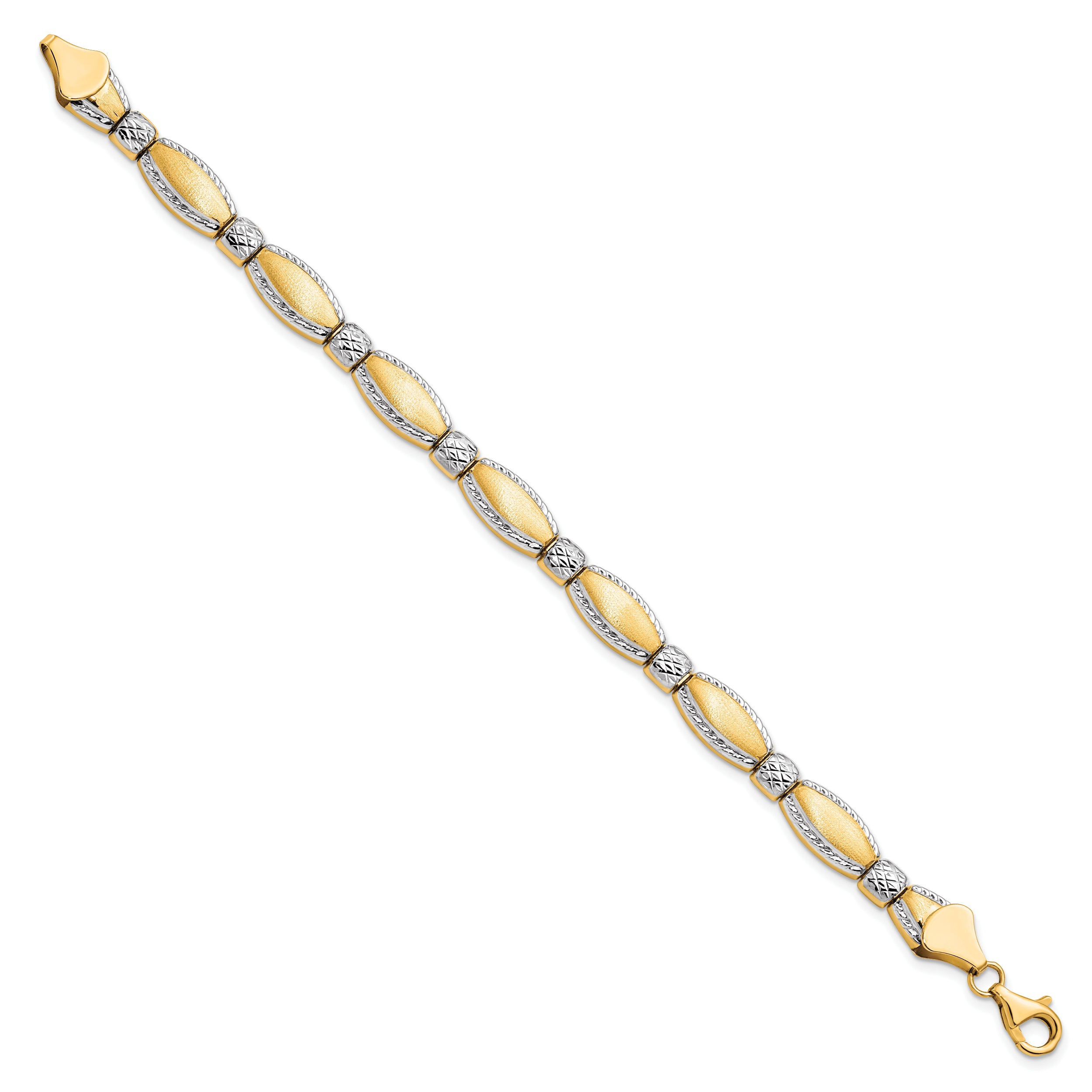 10K w/Rhodium D/C Bracelet