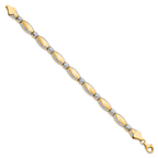 10K w/Rhodium D/C Bracelet