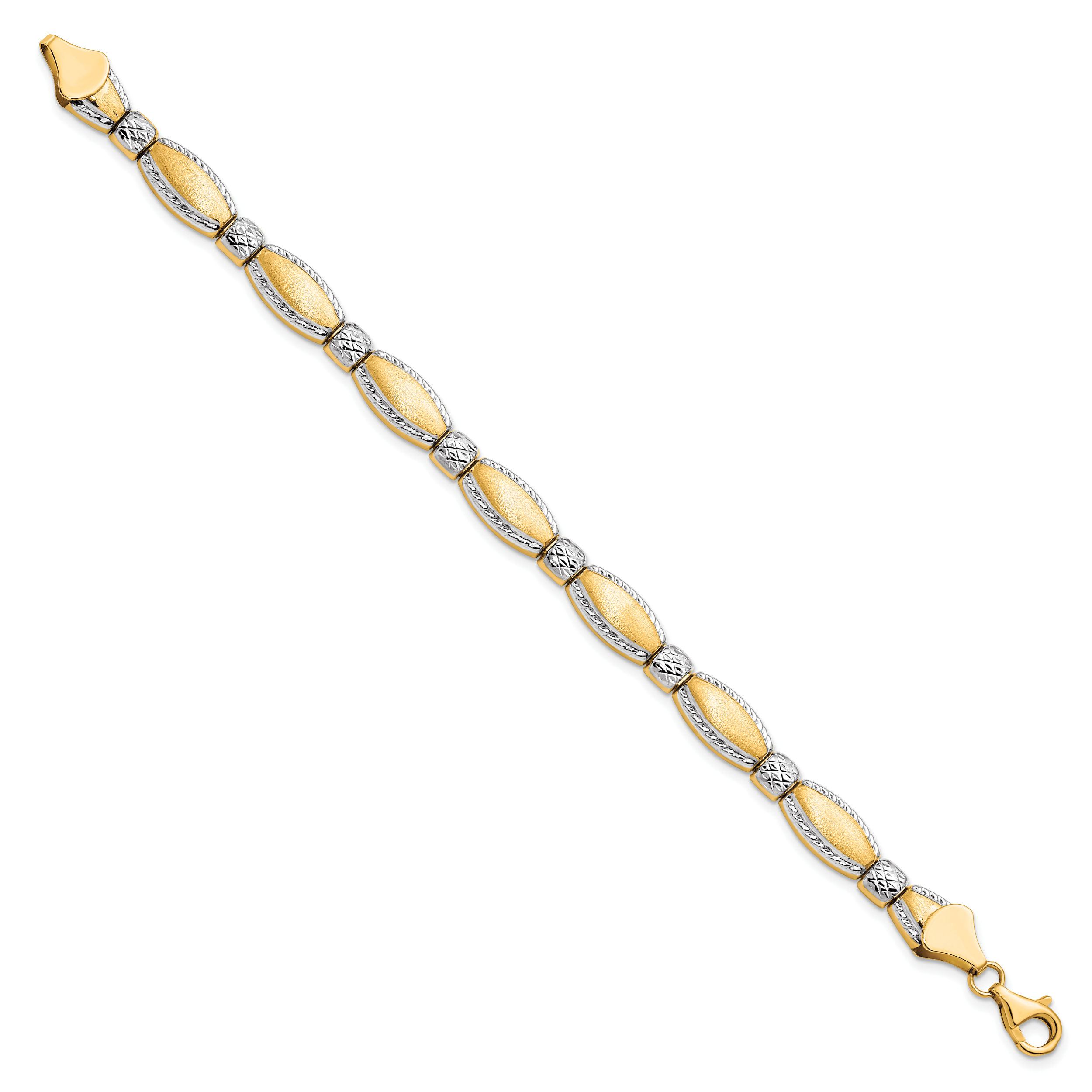 10K w/Rhodium D/C Bracelet