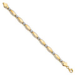 10K w/Rhodium D/C Bracelet