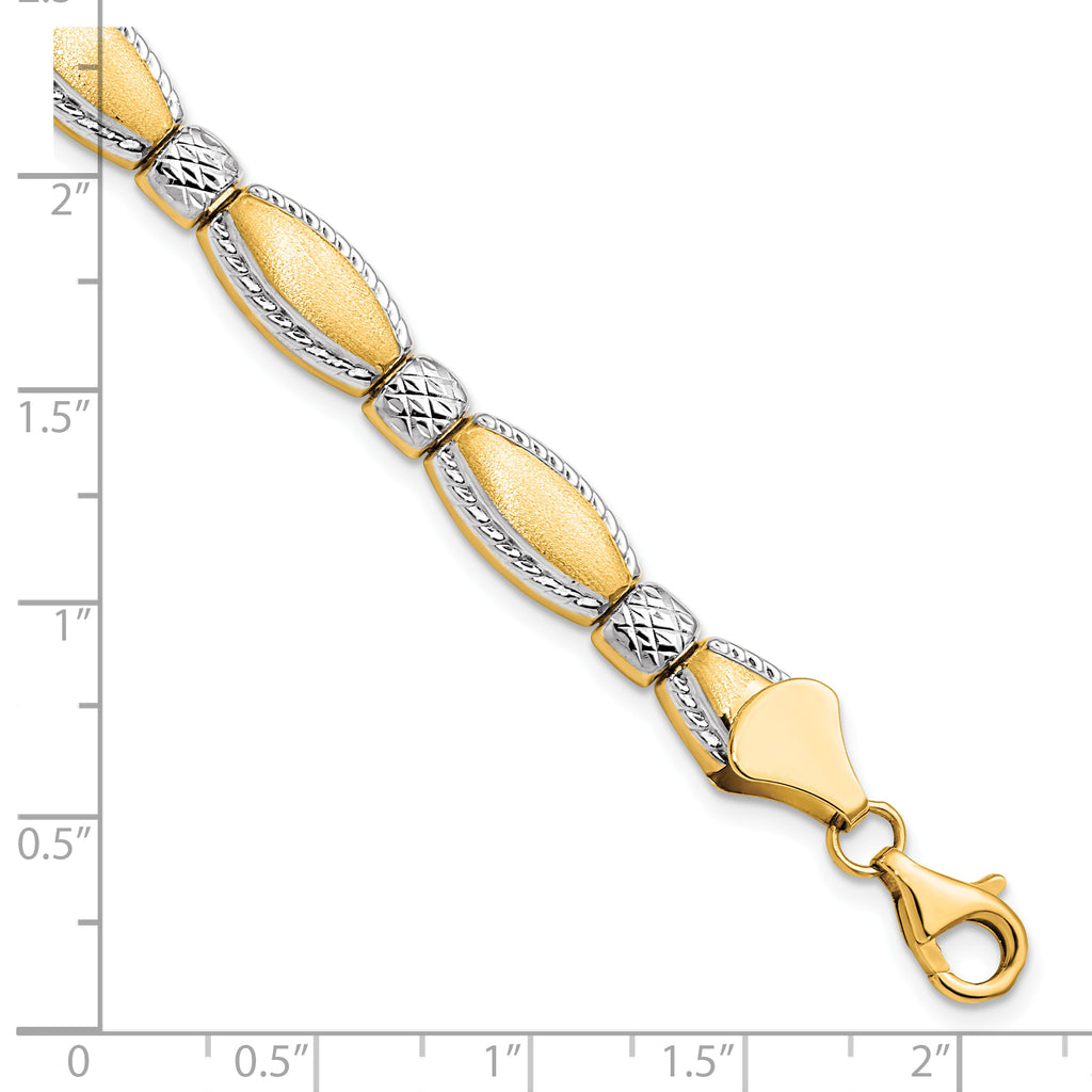 10K w/Rhodium D/C Bracelet