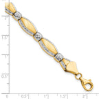 10K w/Rhodium D/C Bracelet