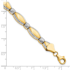 10K w/Rhodium D/C Bracelet