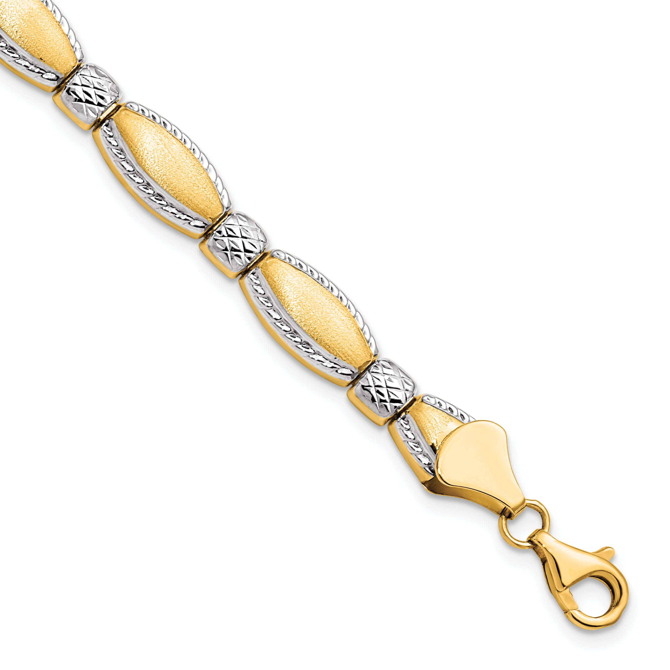 10K w/Rhodium D/C Bracelet