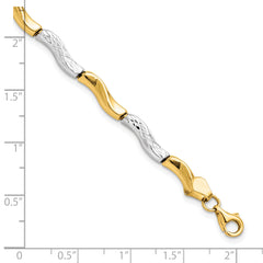 10K Gold w/Rhodium D/C Bracelet