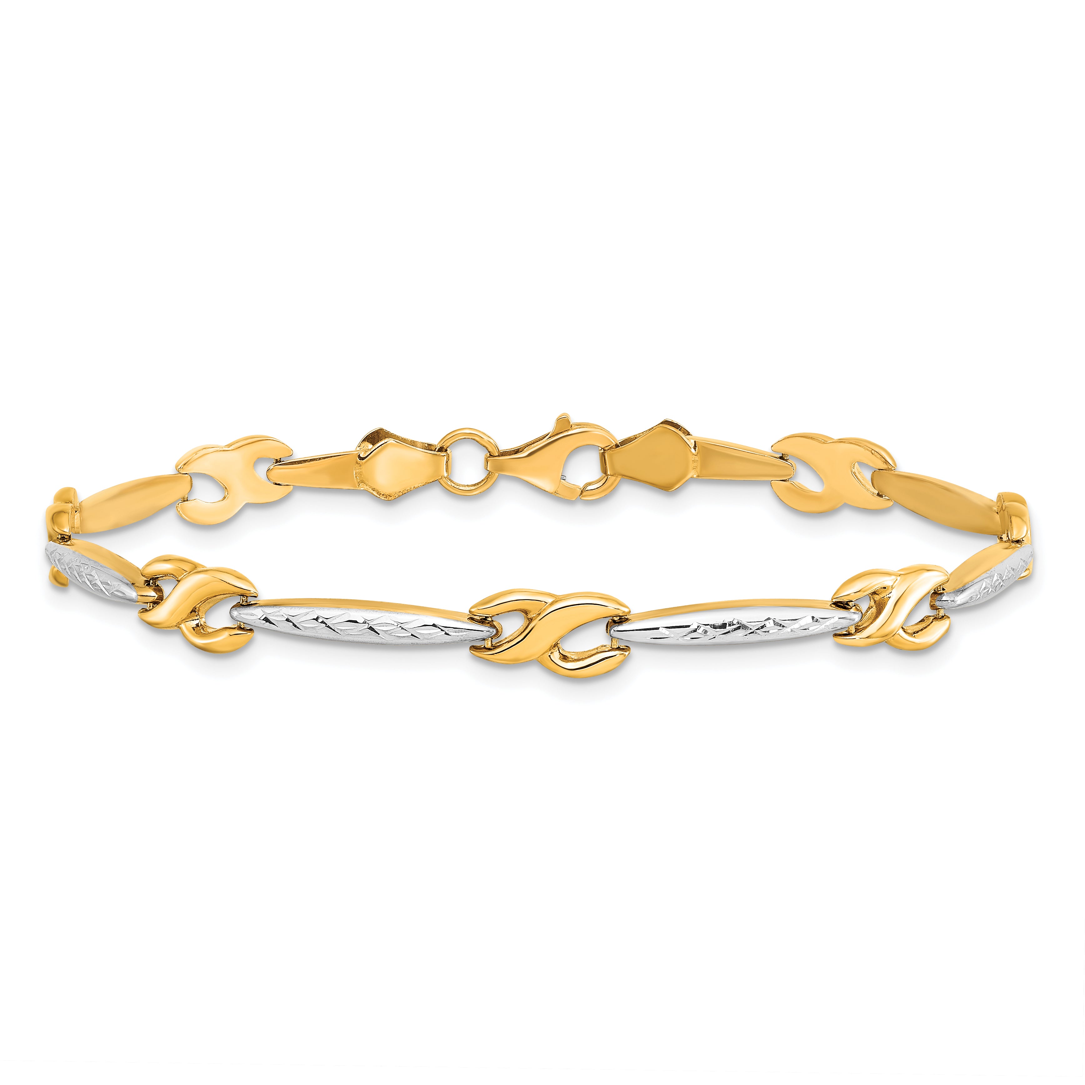 10K w/Rhodium D/C Bracelet Secondary image