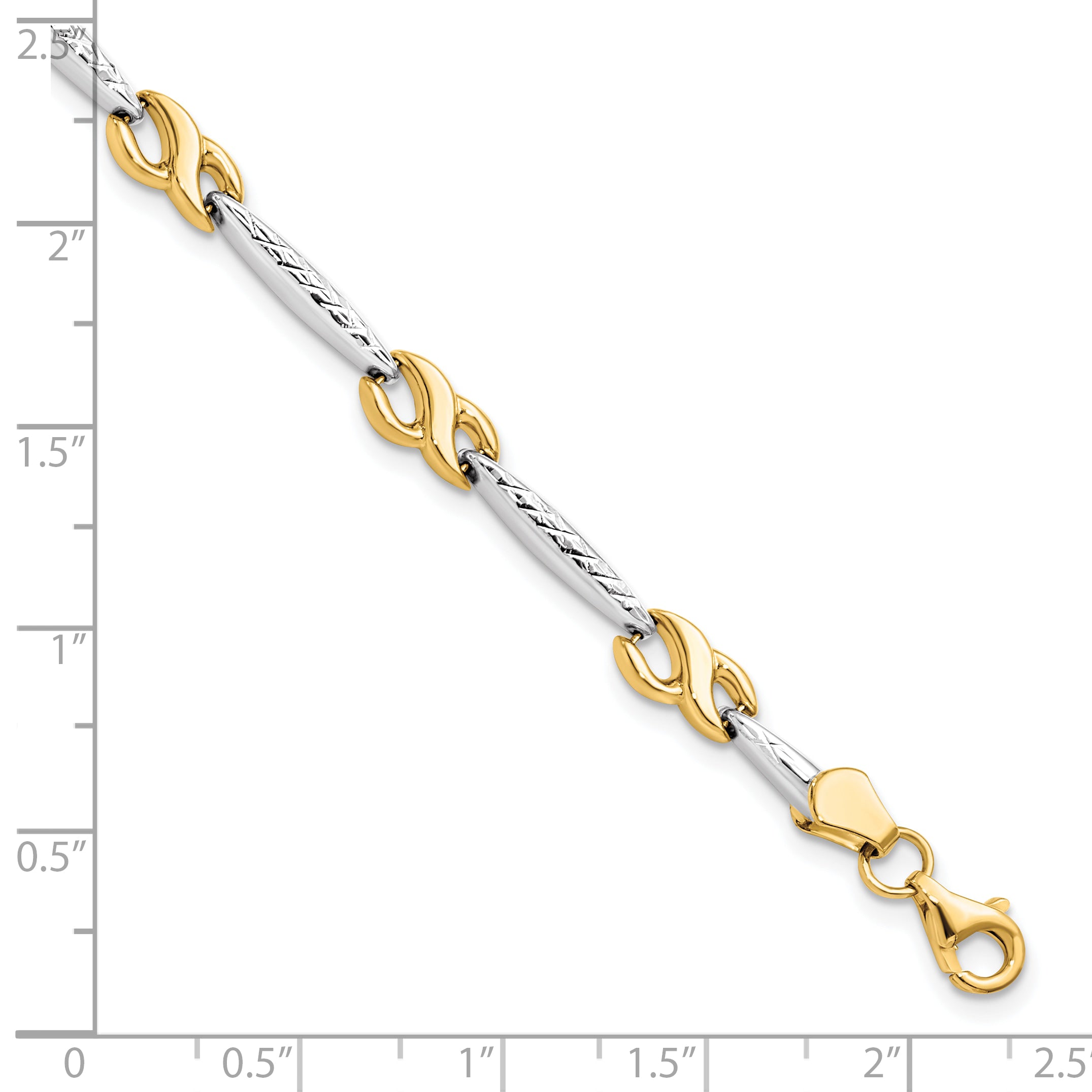 10K w/Rhodium D/C Bracelet