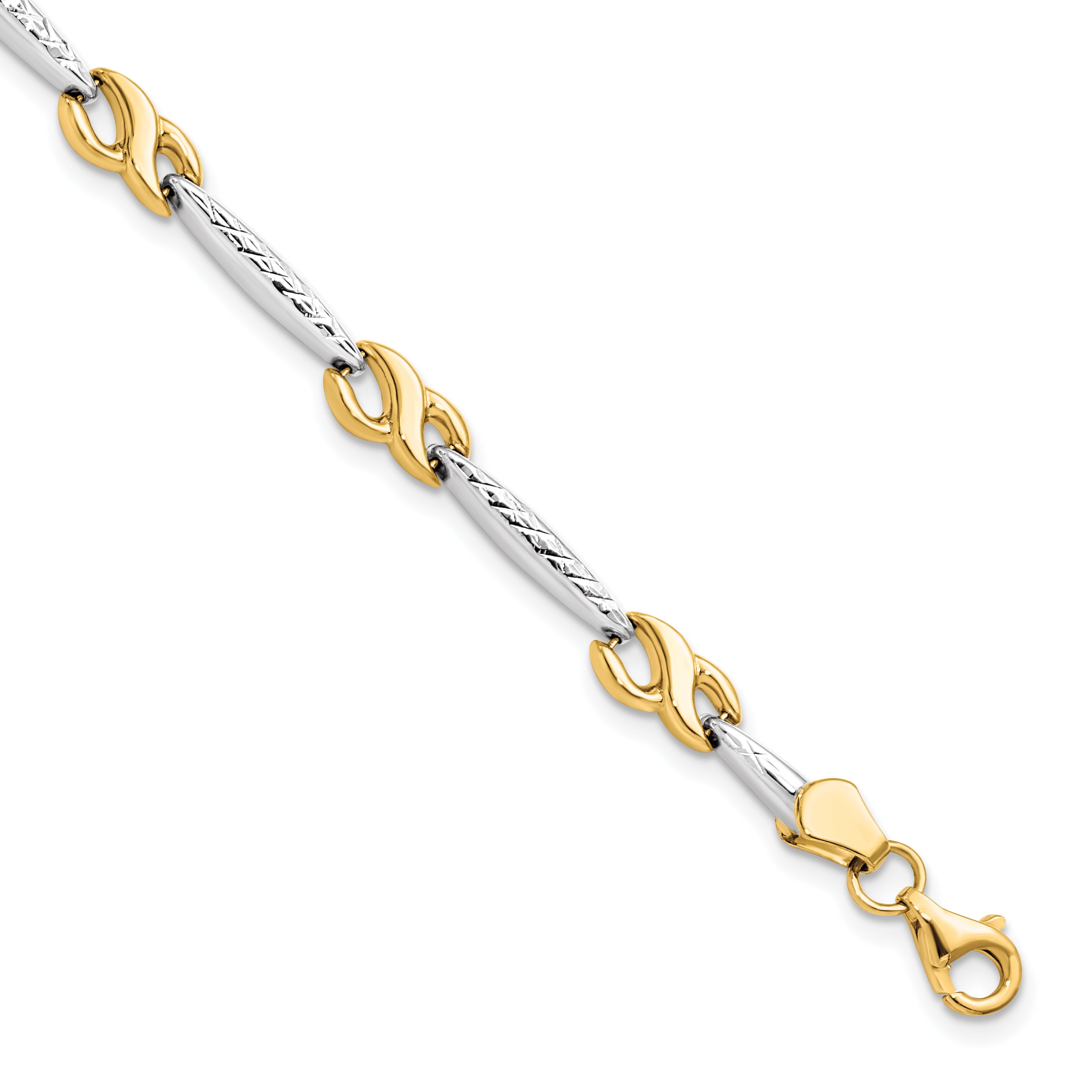 10K w/Rhodium D/C Bracelet Main image