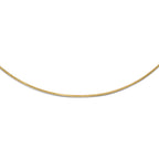 10K Yellow Gold Snake Chain Necklace with Omega Clasp Semi-Solid Design