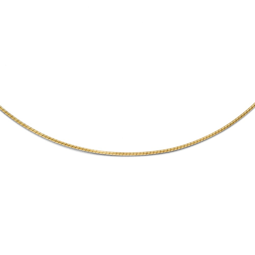 10K Yellow Gold Snake Chain Necklace with Omega Clasp Semi-Solid Design - 16