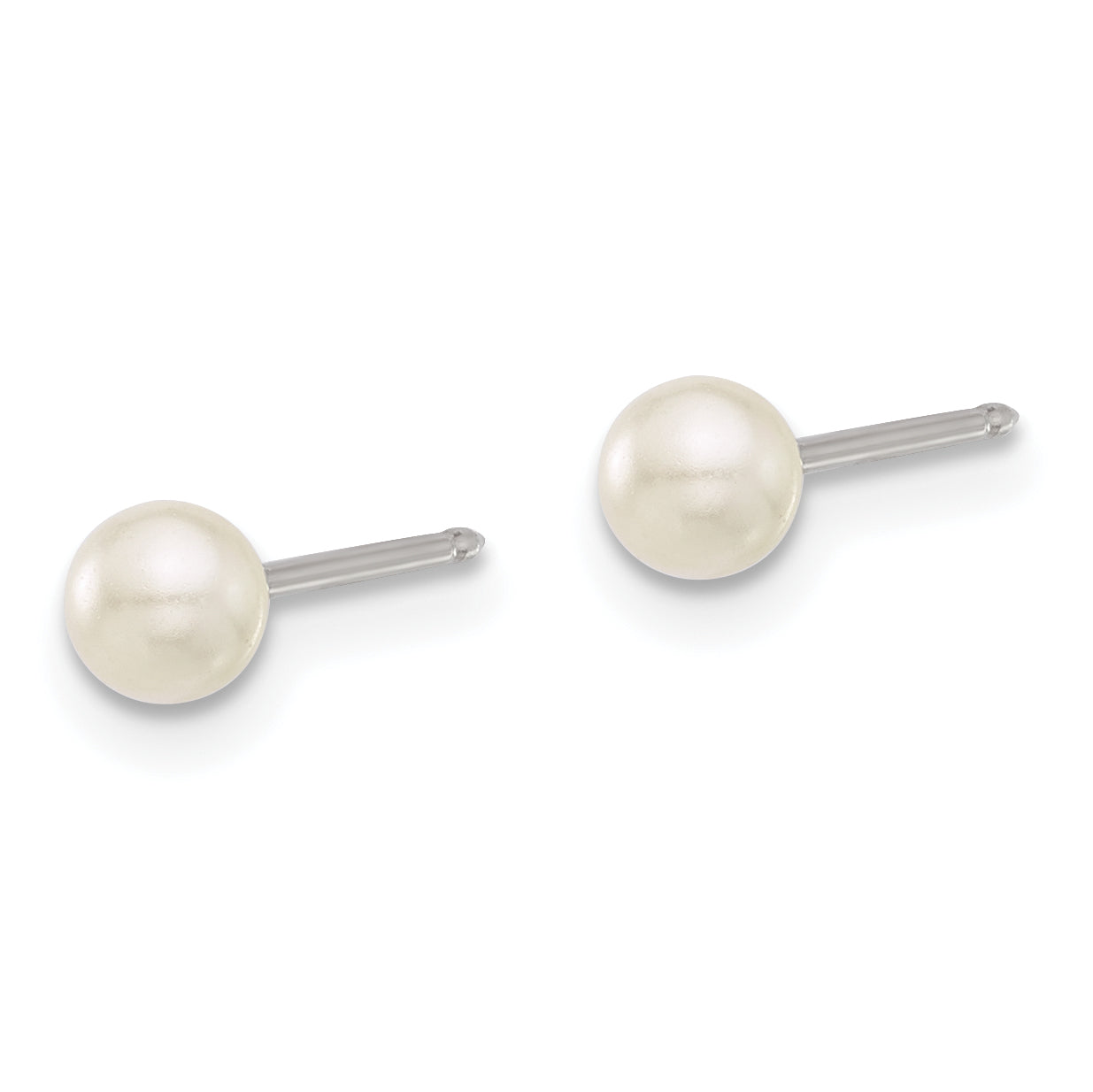 Inverness Stainless Steel 4mm Glass Pearl Post Earrings