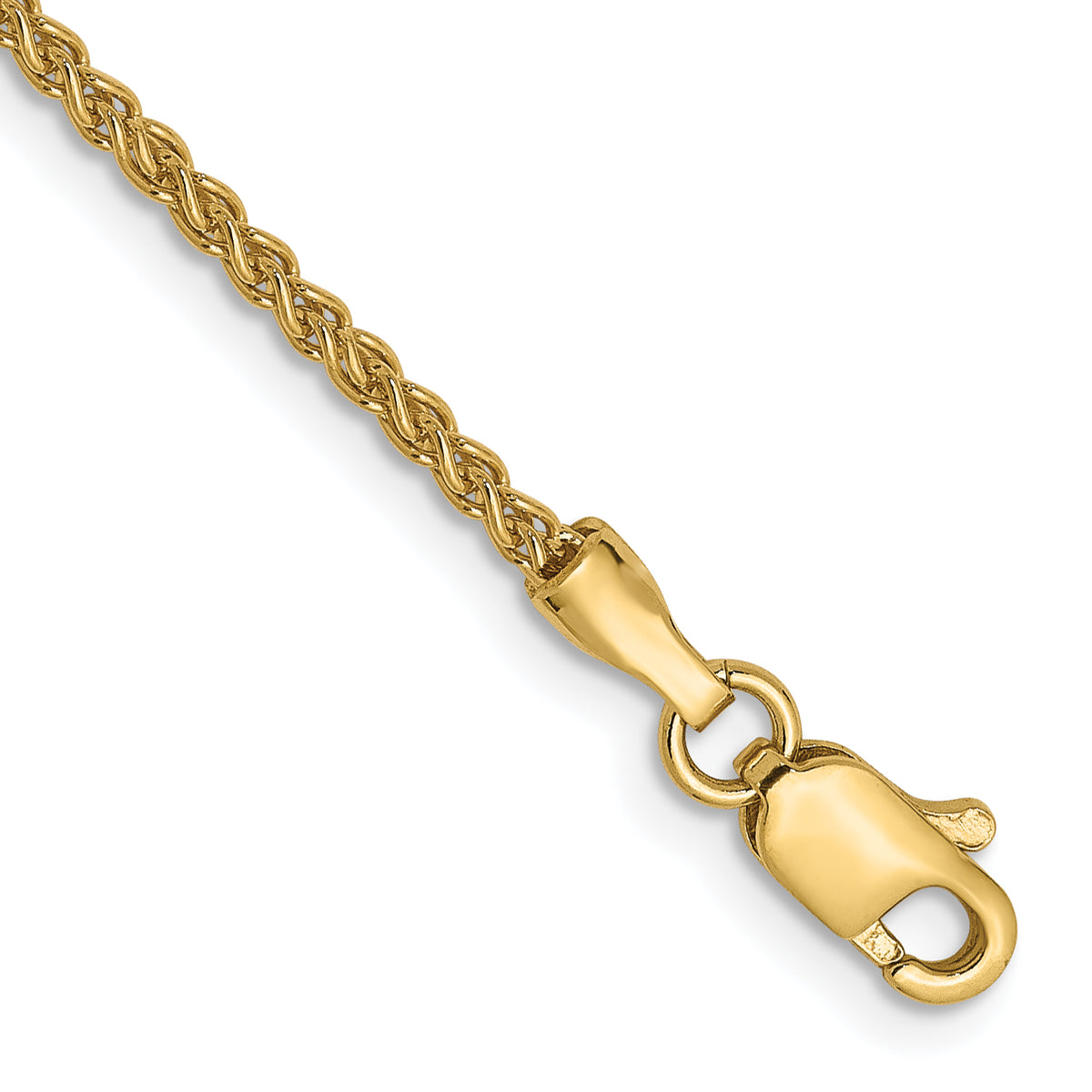 14K 1.5mm Spiga (Wheat) Anklet