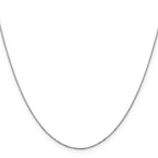 Box Link Chain in 14K White Gold, 0.5mm
