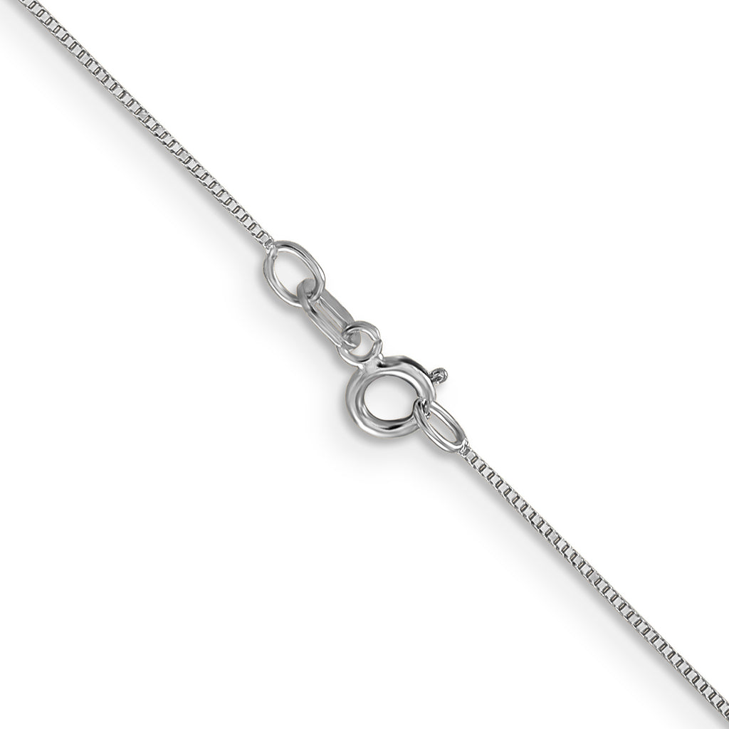 Box Link Chain in 14K White Gold, 0.5mm