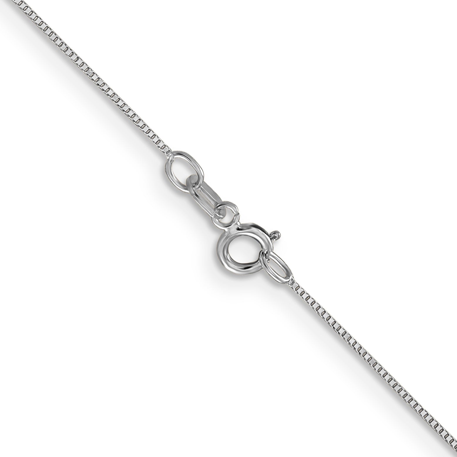 Box Link Chain in 14K White Gold, 0.5mm