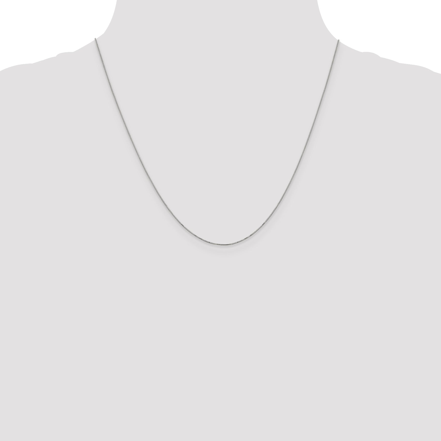 Box Link Chain in 14K White Gold, 0.5mm