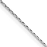 Box Link Chain in 14K White Gold, 0.5mm, 16–24 Inch