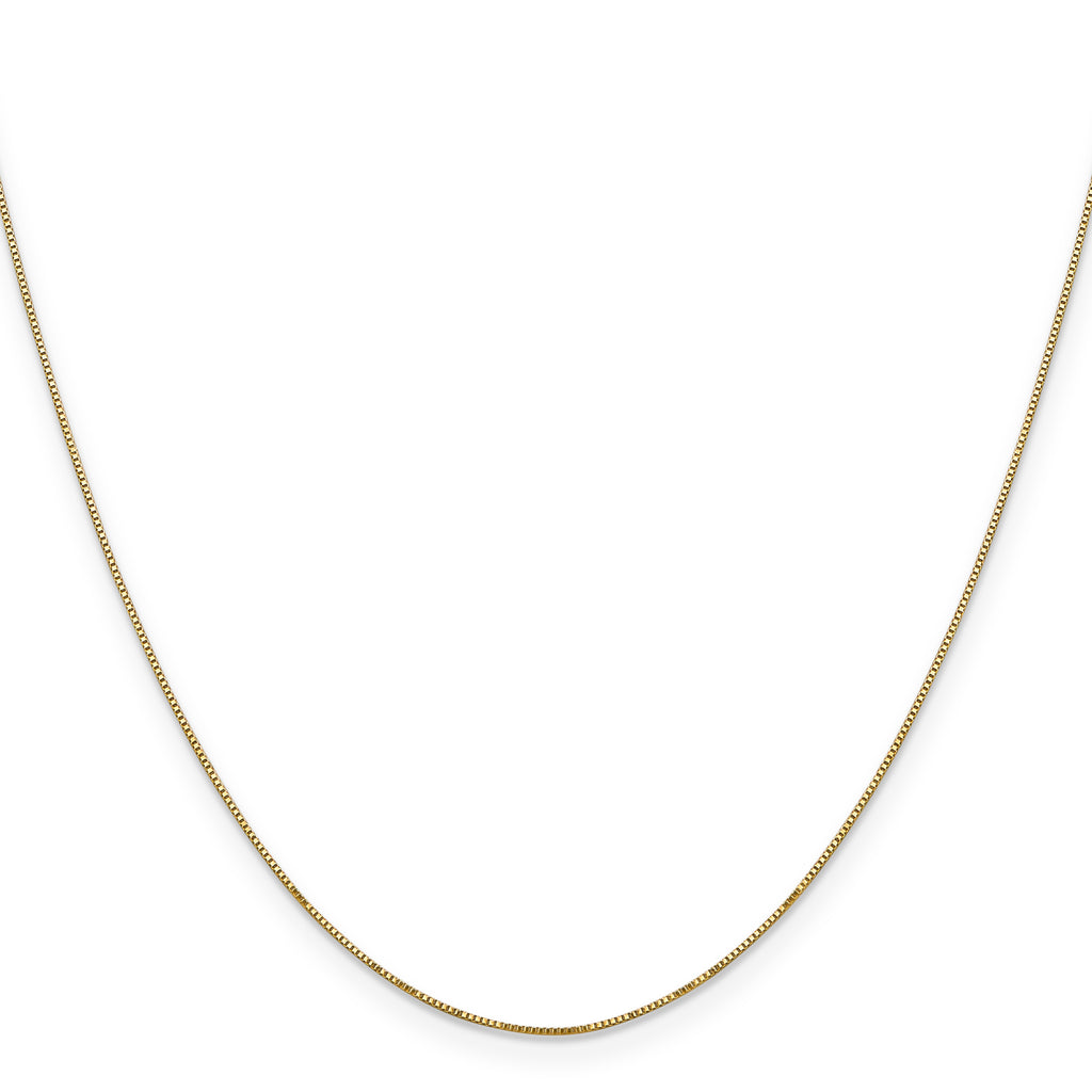 Box Link Chain Necklace in 14K Yellow Gold, 0.5mm