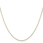 Box Link Chain Necklace in 14K Yellow Gold, 0.5mm
