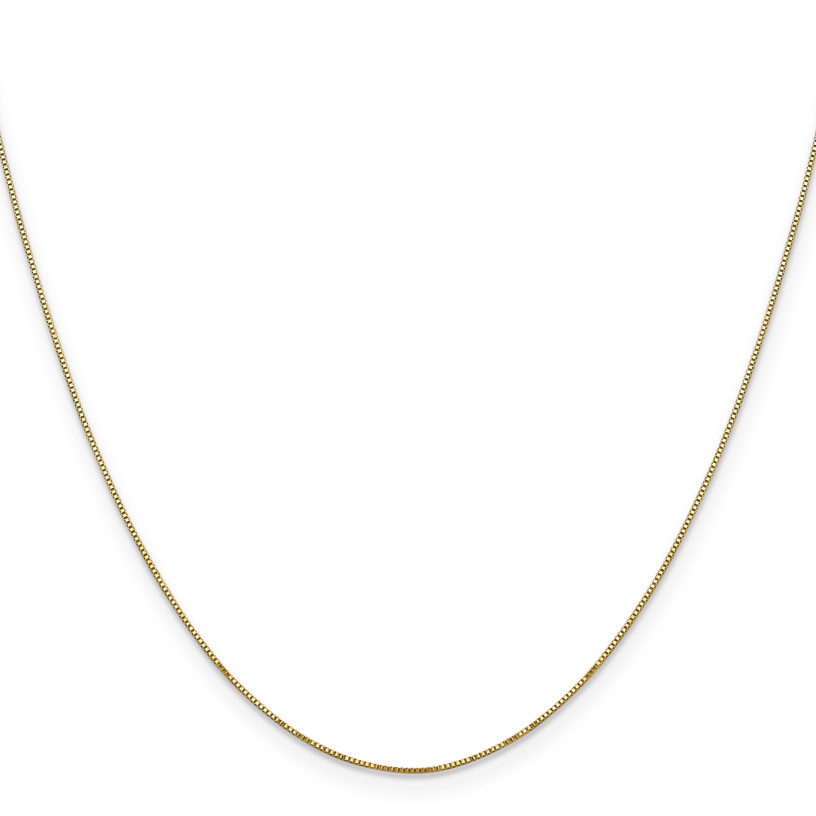 Box Link Chain Necklace in 14K Yellow Gold, 0.5mm