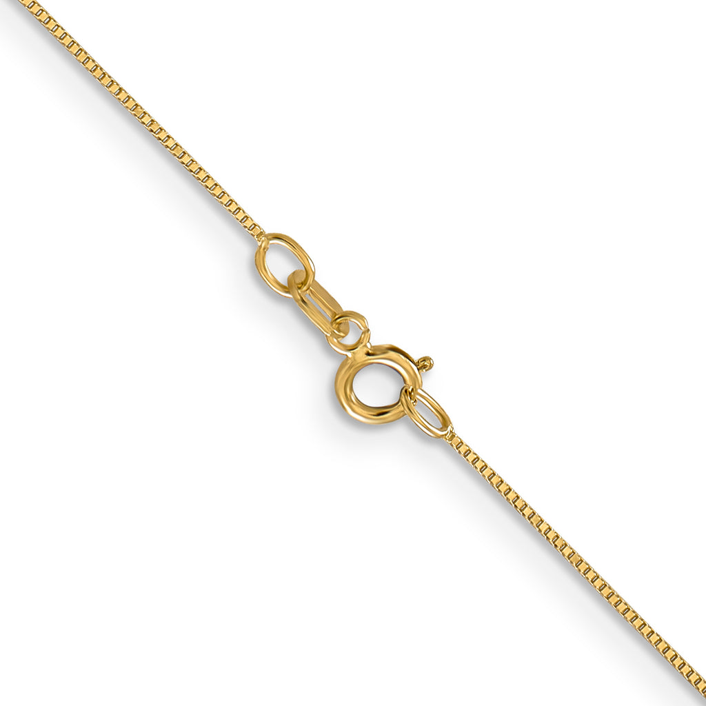 Box Link Chain Necklace in 14K Yellow Gold, 0.5mm