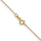 Box Link Chain Necklace in 14K Yellow Gold, 0.5mm