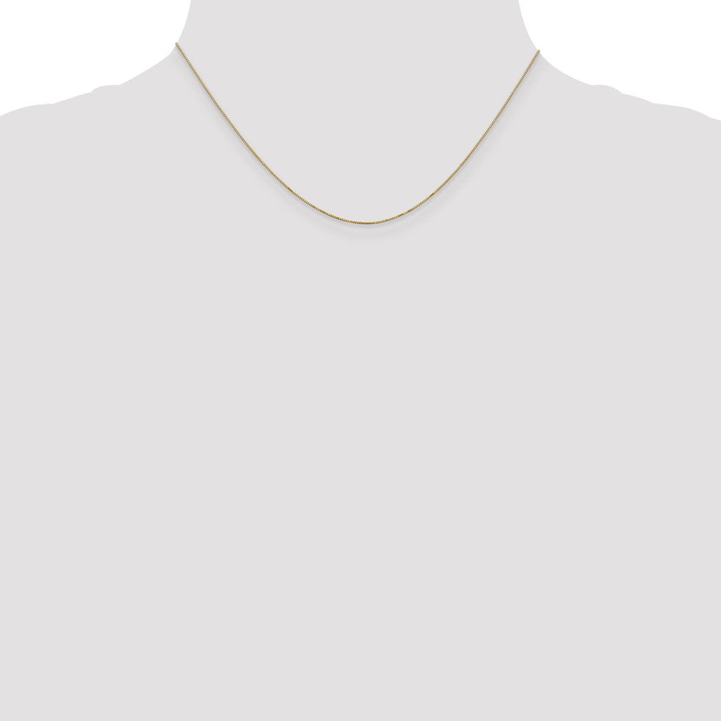 Box Link Chain Necklace in 14K Yellow Gold, 0.5mm