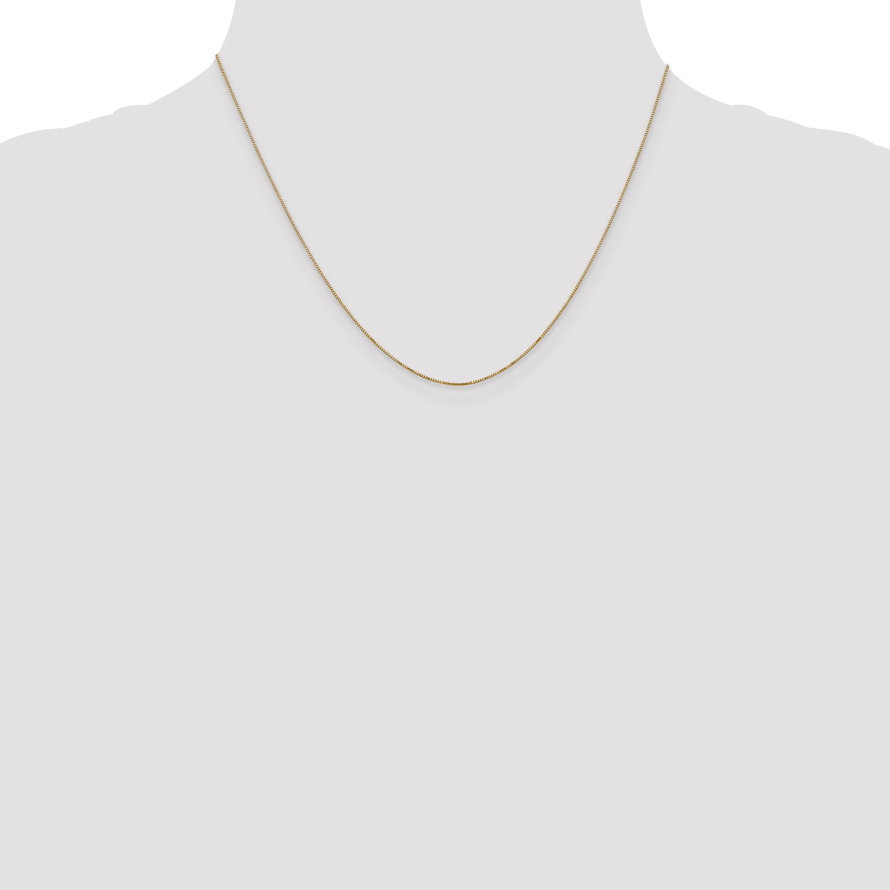 Box Link Chain Necklace in 14K Yellow Gold, 0.5mm