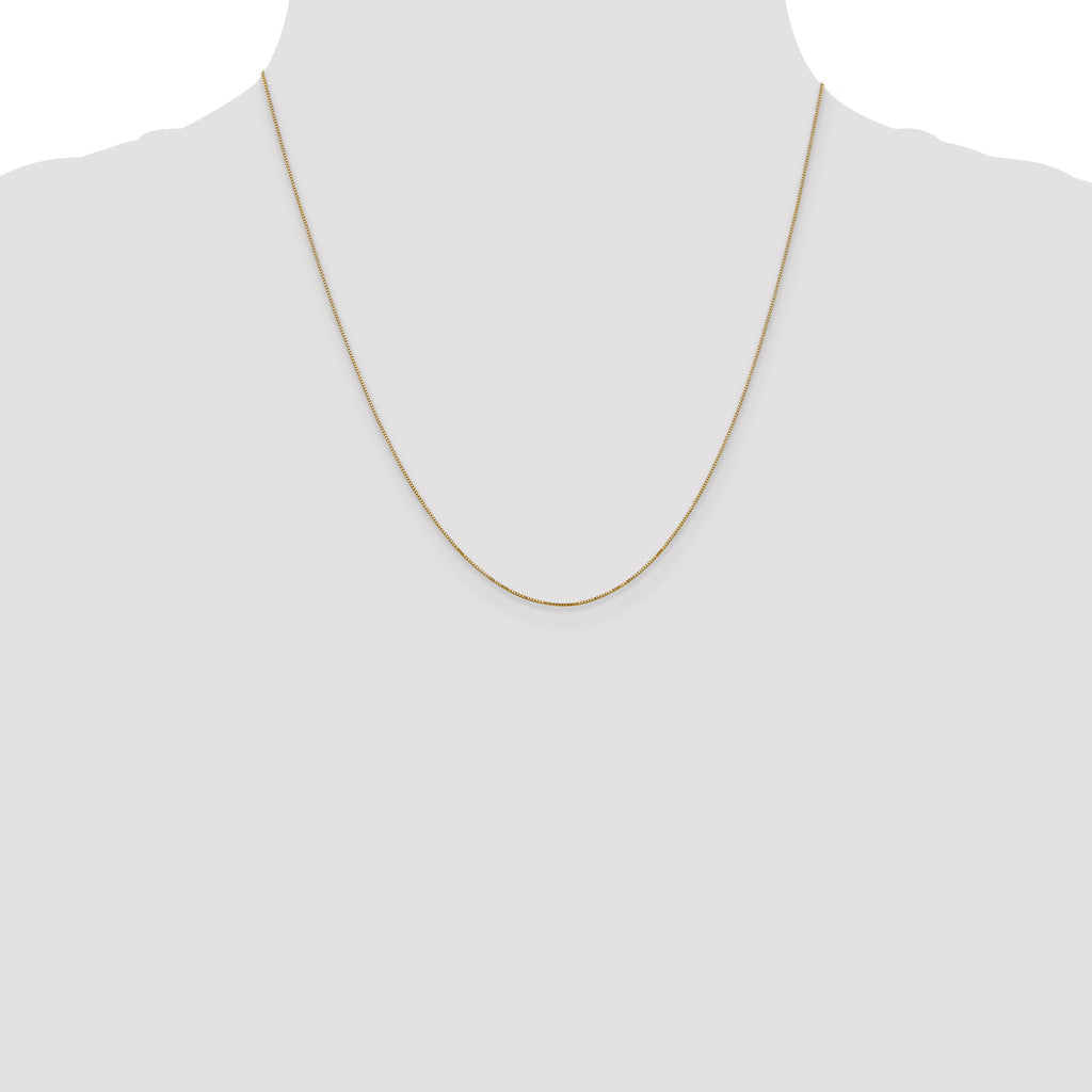 Box Link Chain Necklace in 14K Yellow Gold, 0.5mm