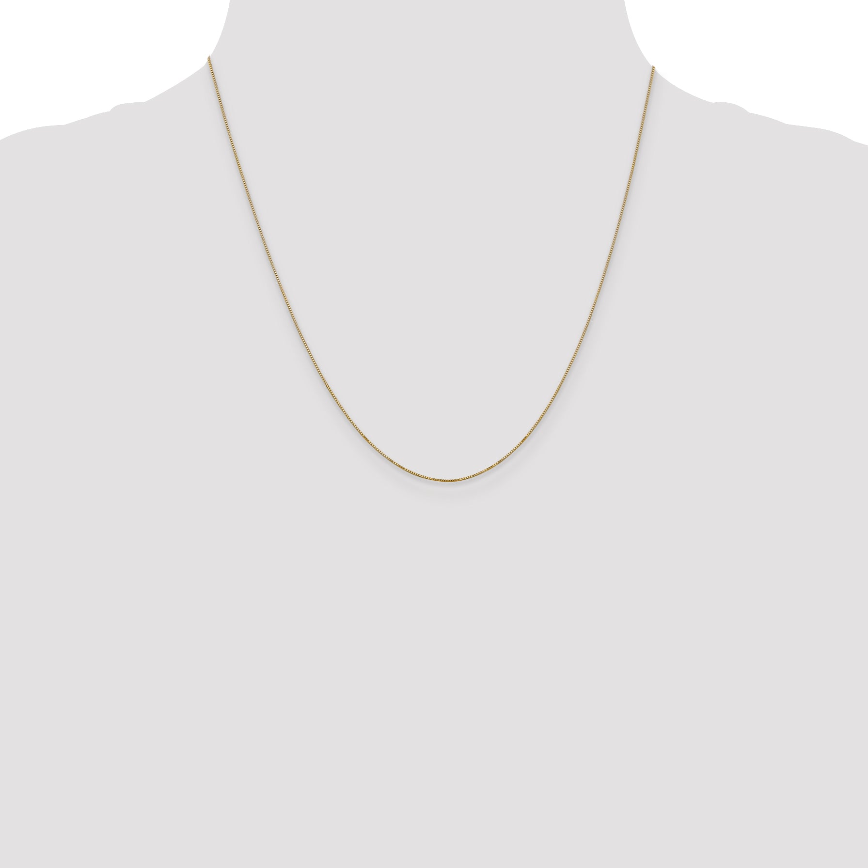 Box Link Chain Necklace in 14K Yellow Gold, 0.5mm