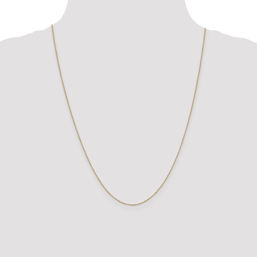 Box Link Chain Necklace in 14K Yellow Gold, 0.5mm
