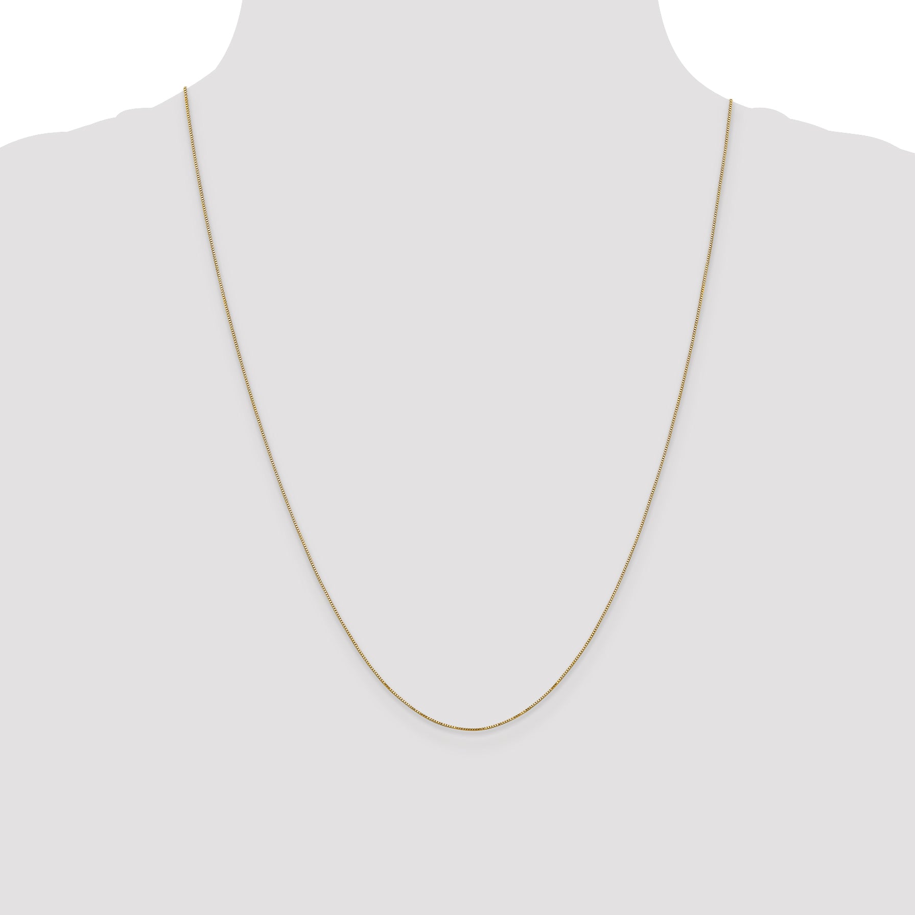 Box Link Chain Necklace in 14K Yellow Gold, 0.5mm