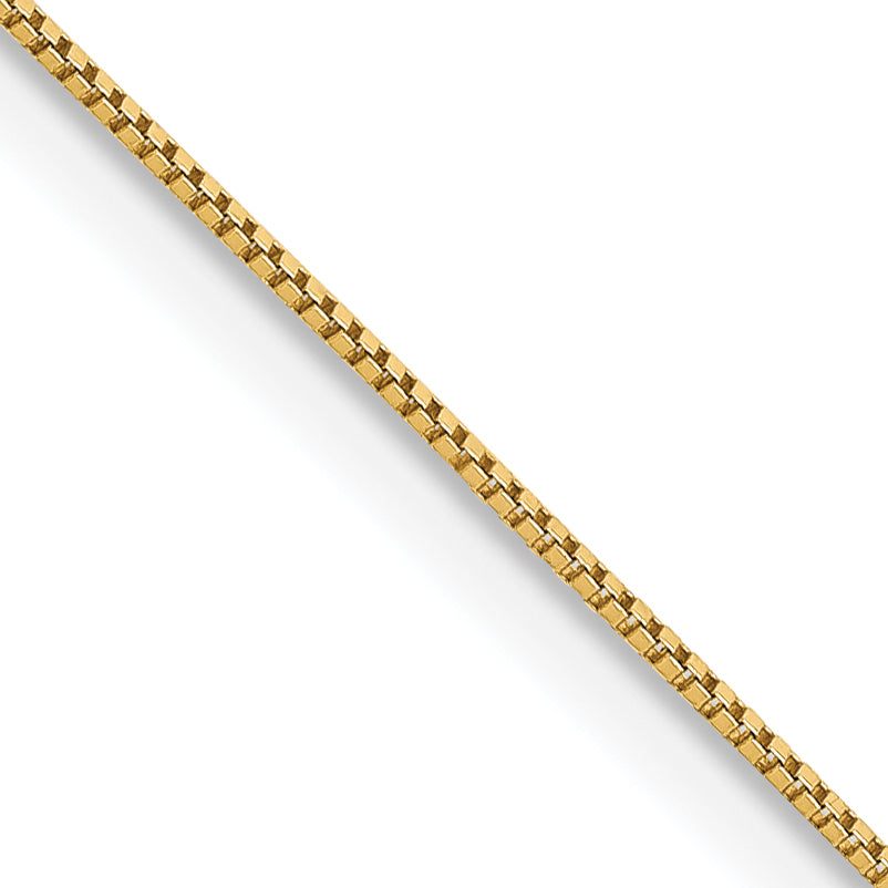 14K 24 inch Carded .5mm Box Link with Spring Ring Clasp Chain Main image