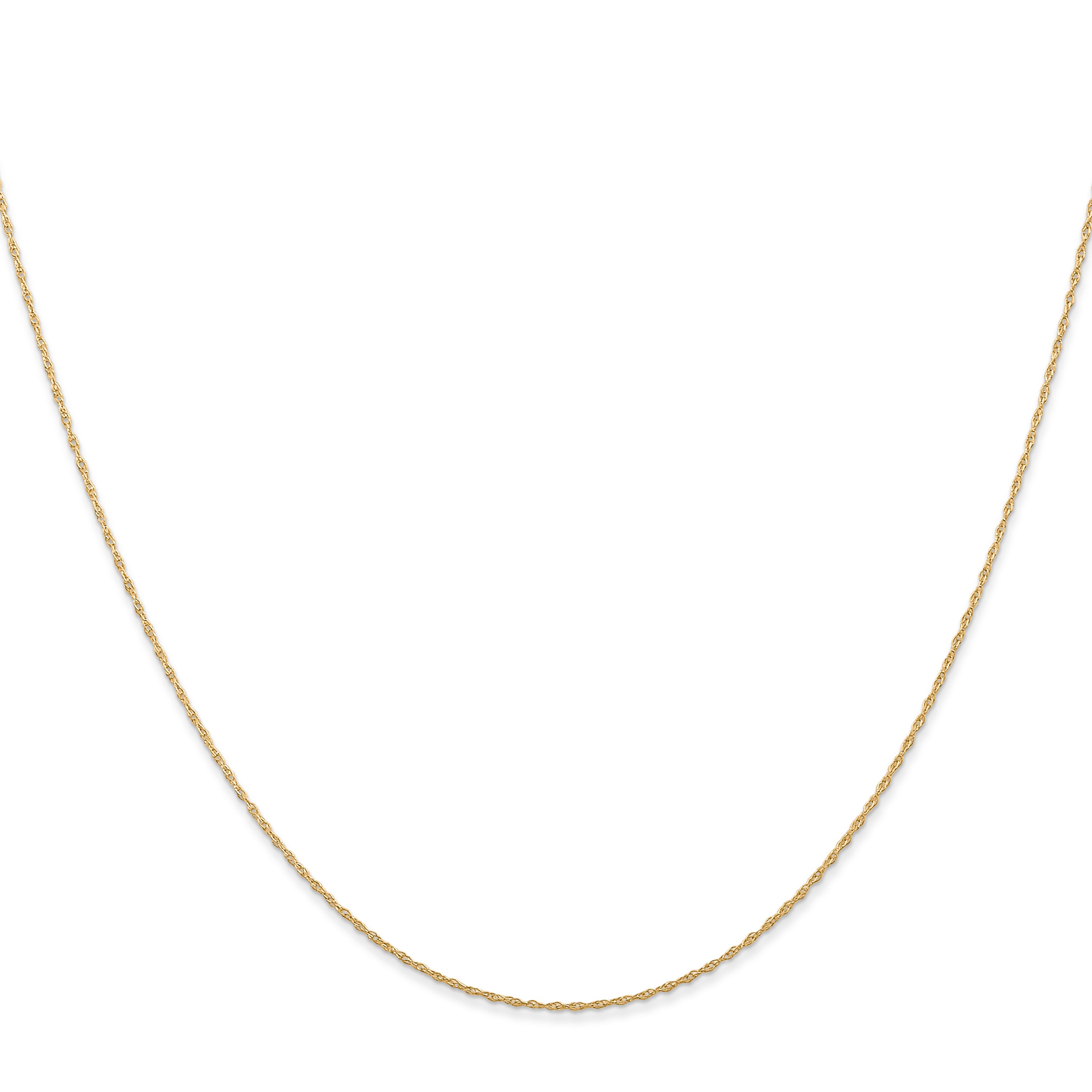 14K Gold Polished Cable Rope Necklace with Spring Ring Clasp