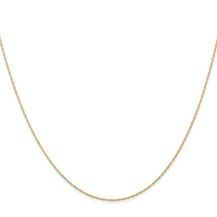14K Gold Polished Cable Rope Necklace with Spring Ring Clasp