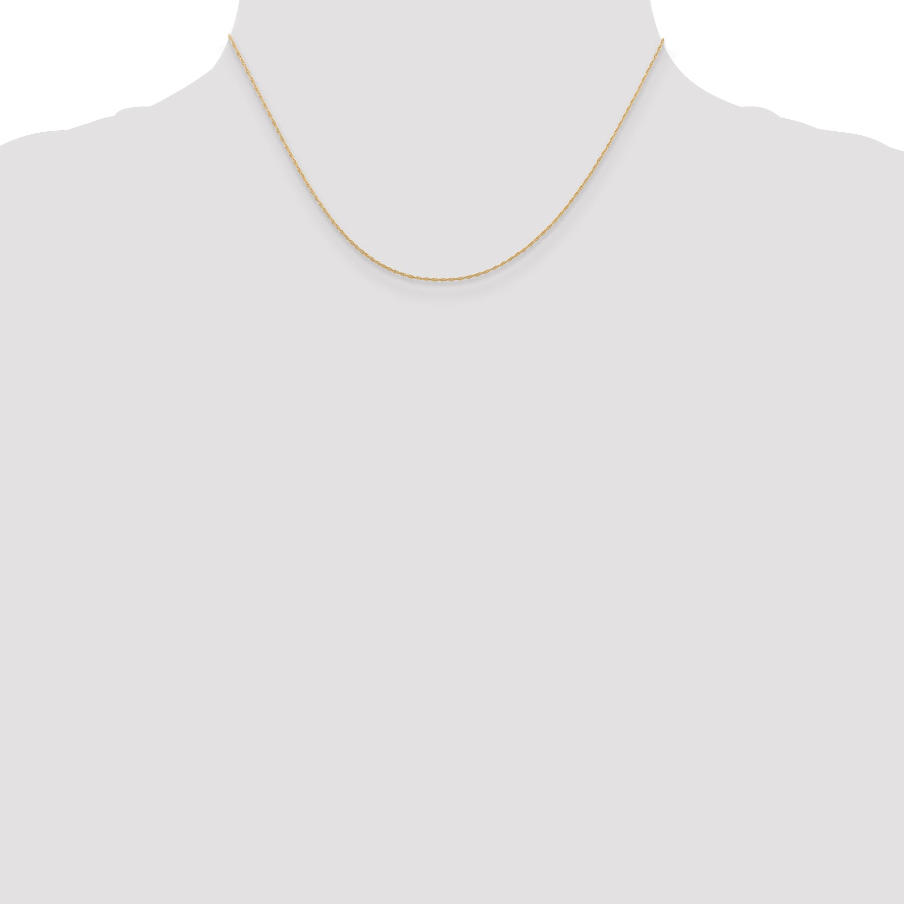 14K Gold Polished Cable Rope Necklace with Spring Ring Clasp