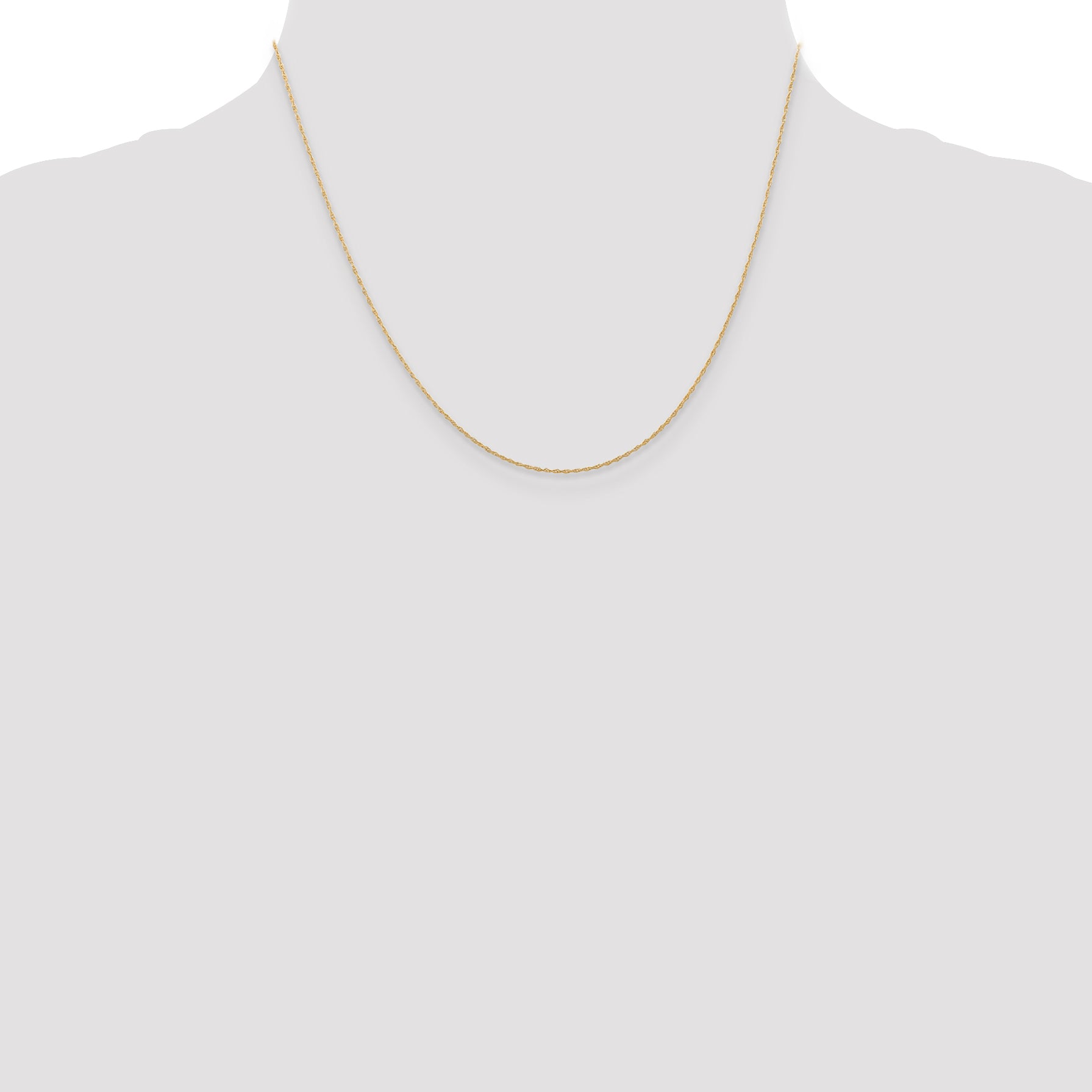 14K Gold Polished Cable Rope Necklace with Spring Ring Clasp