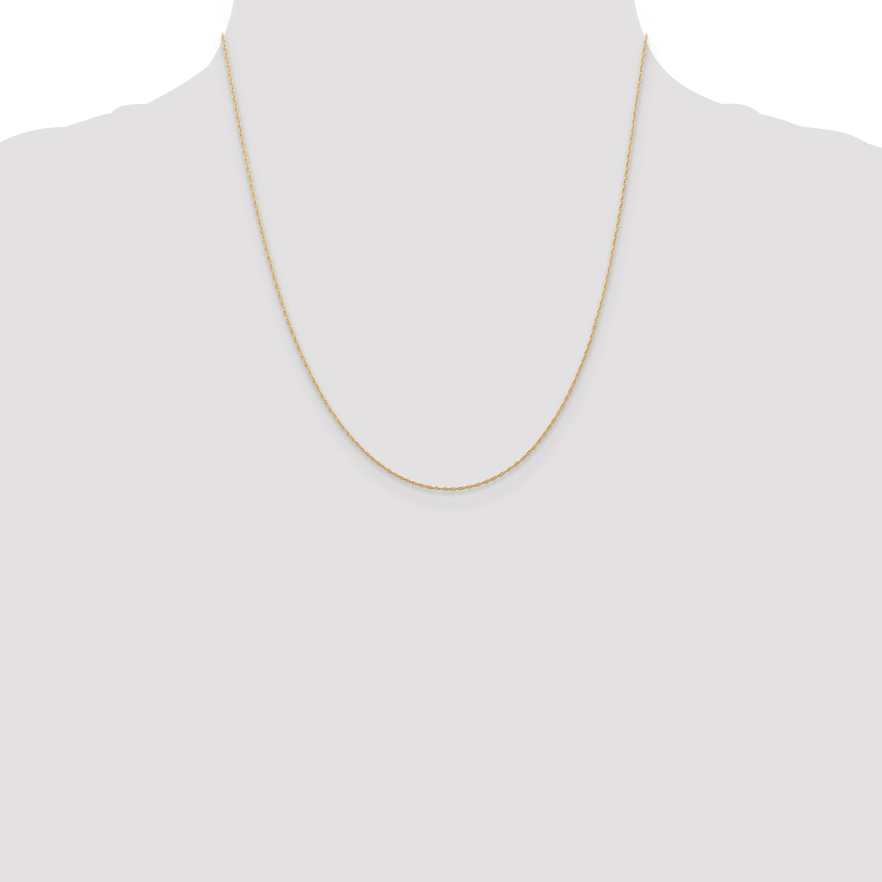 14K Gold Polished Cable Rope Necklace with Spring Ring Clasp