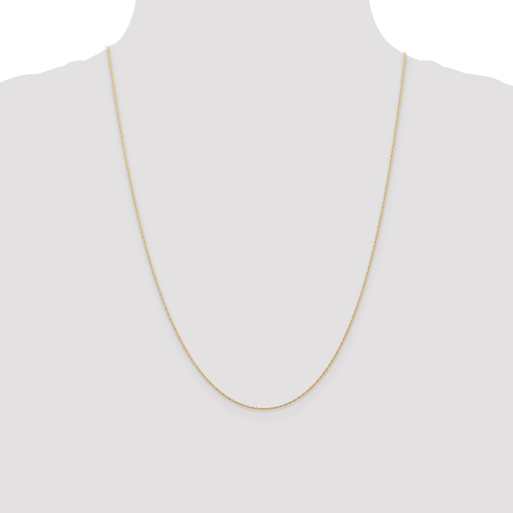 14K Gold Polished Cable Rope Necklace with Spring Ring Clasp