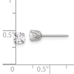 Inverness Stainless Steel 4mm CZ Post Earrings