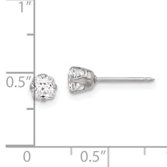 Inverness Stainless Steel 4mm Square CZ Post Earrings