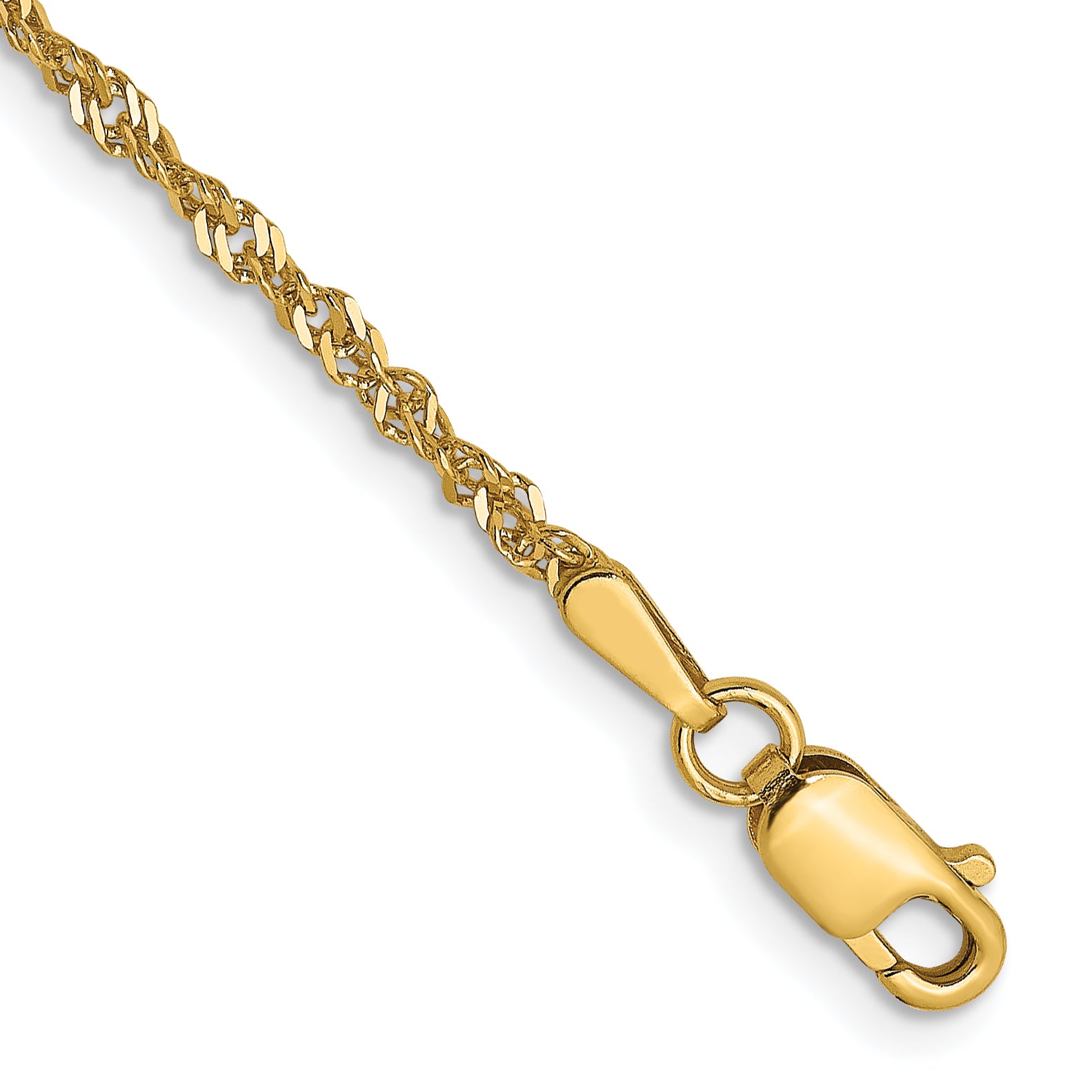 14K 1.6 mm Singapore Chain Anklet Main image