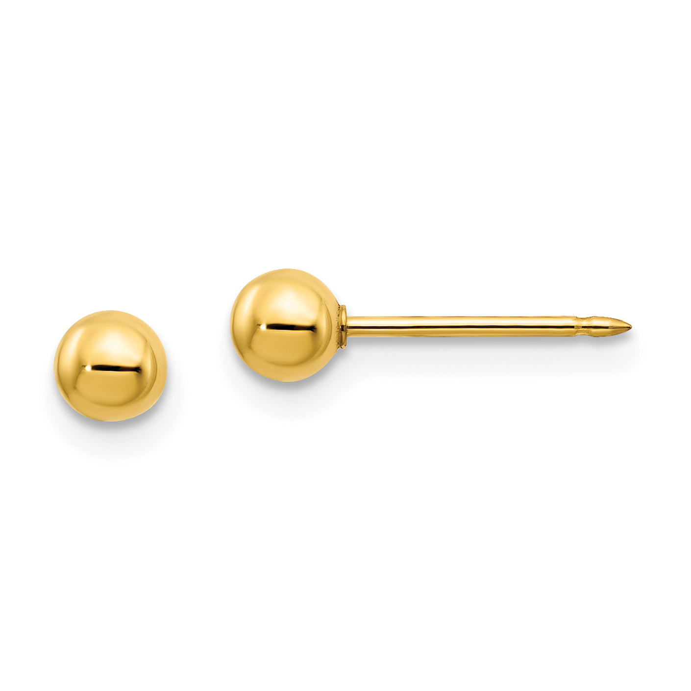 Inverness 14k 4mm Ball/Long Post Earrings Main image