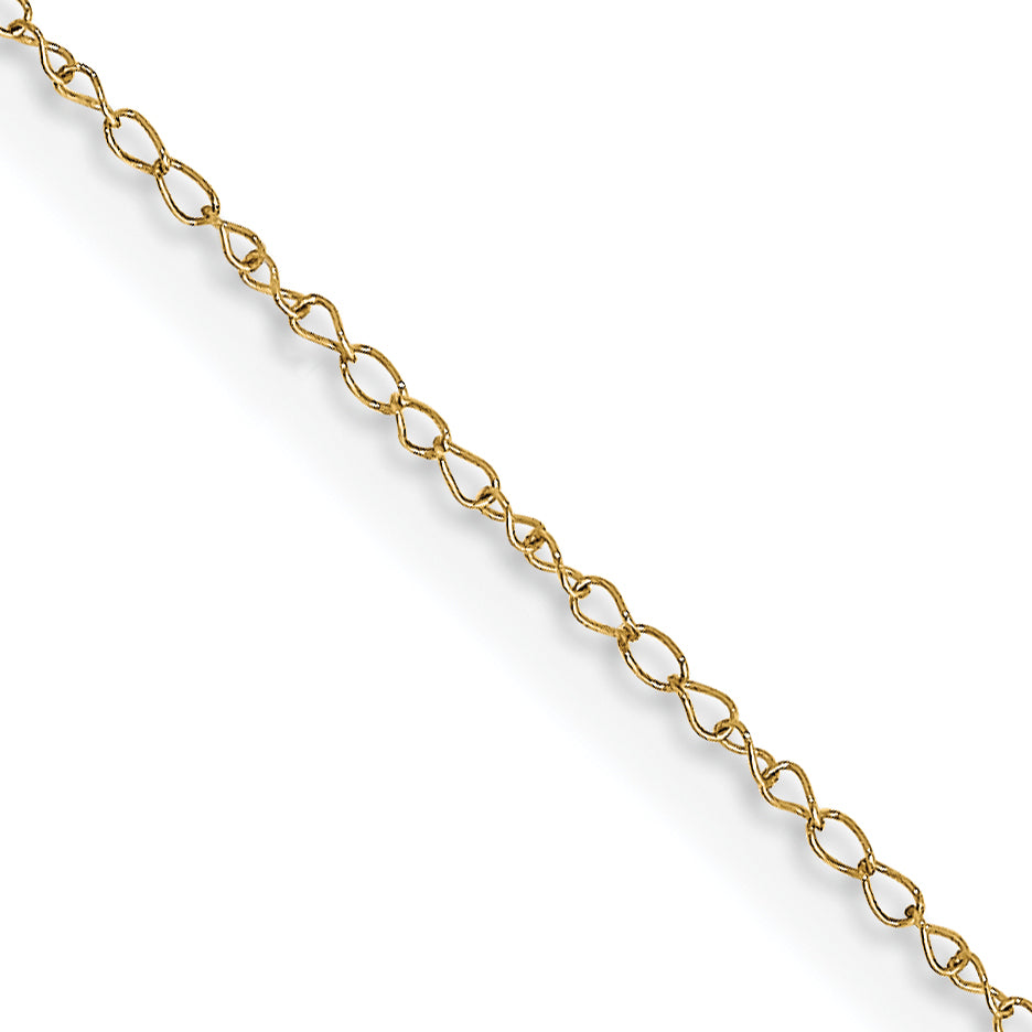 14K 13 inch Carded .42mm Curb with Spring Ring Clasp Chain