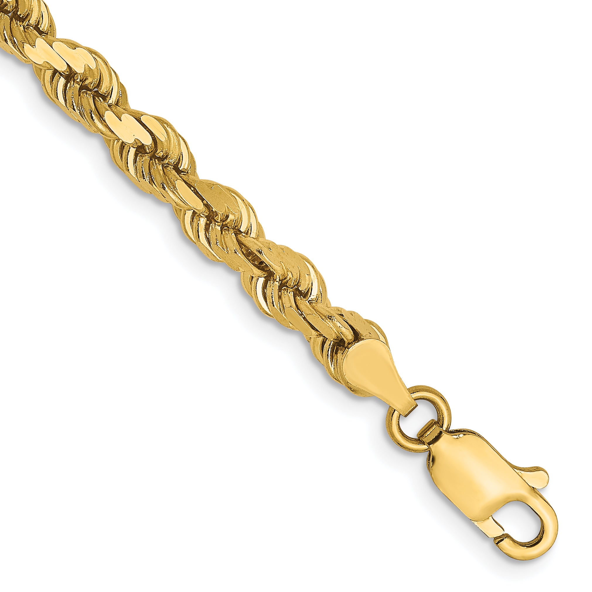 14K 4mm Diamond-Cut Rope Chain Main image