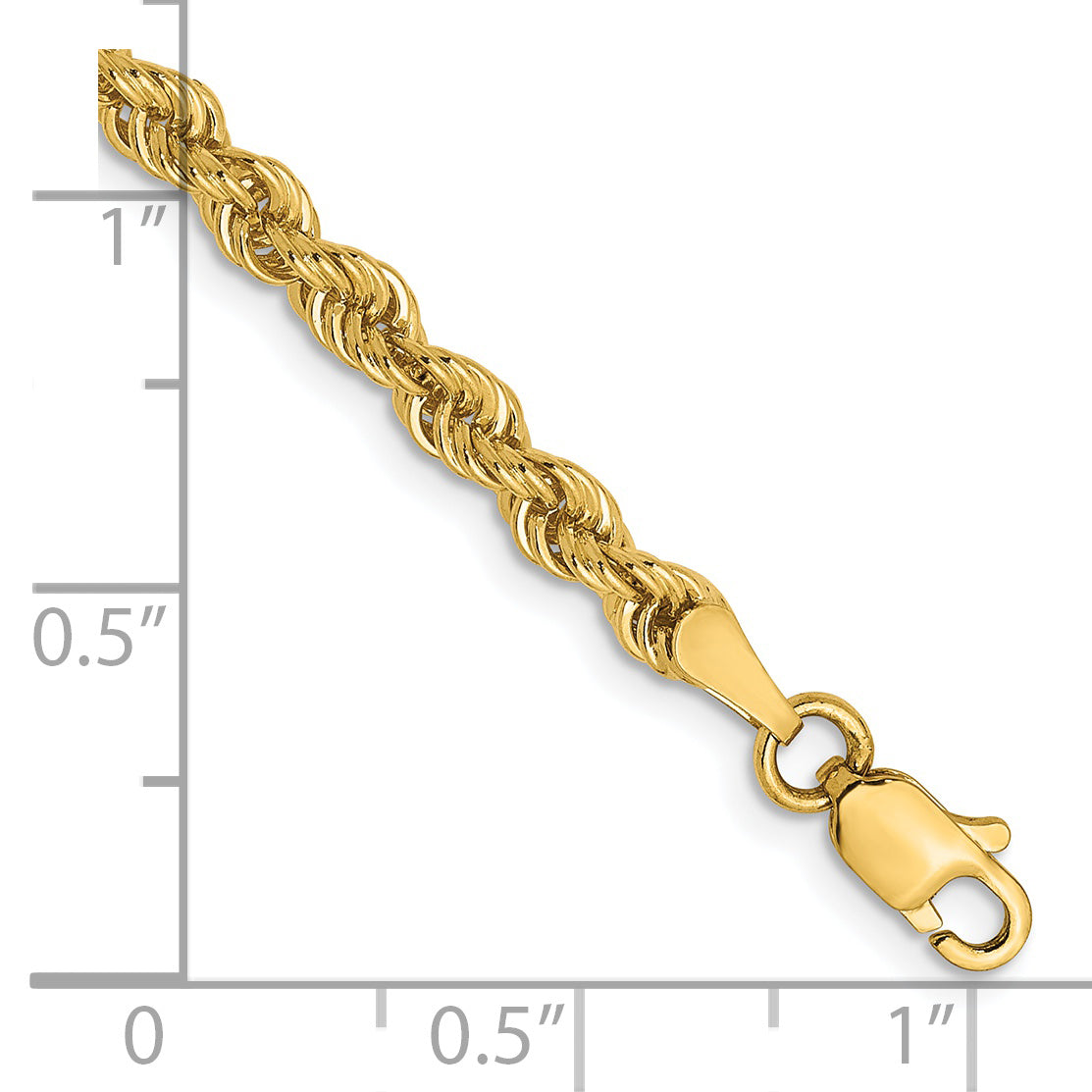 14K 3mm Solid Regular Rope Chain Secondary image