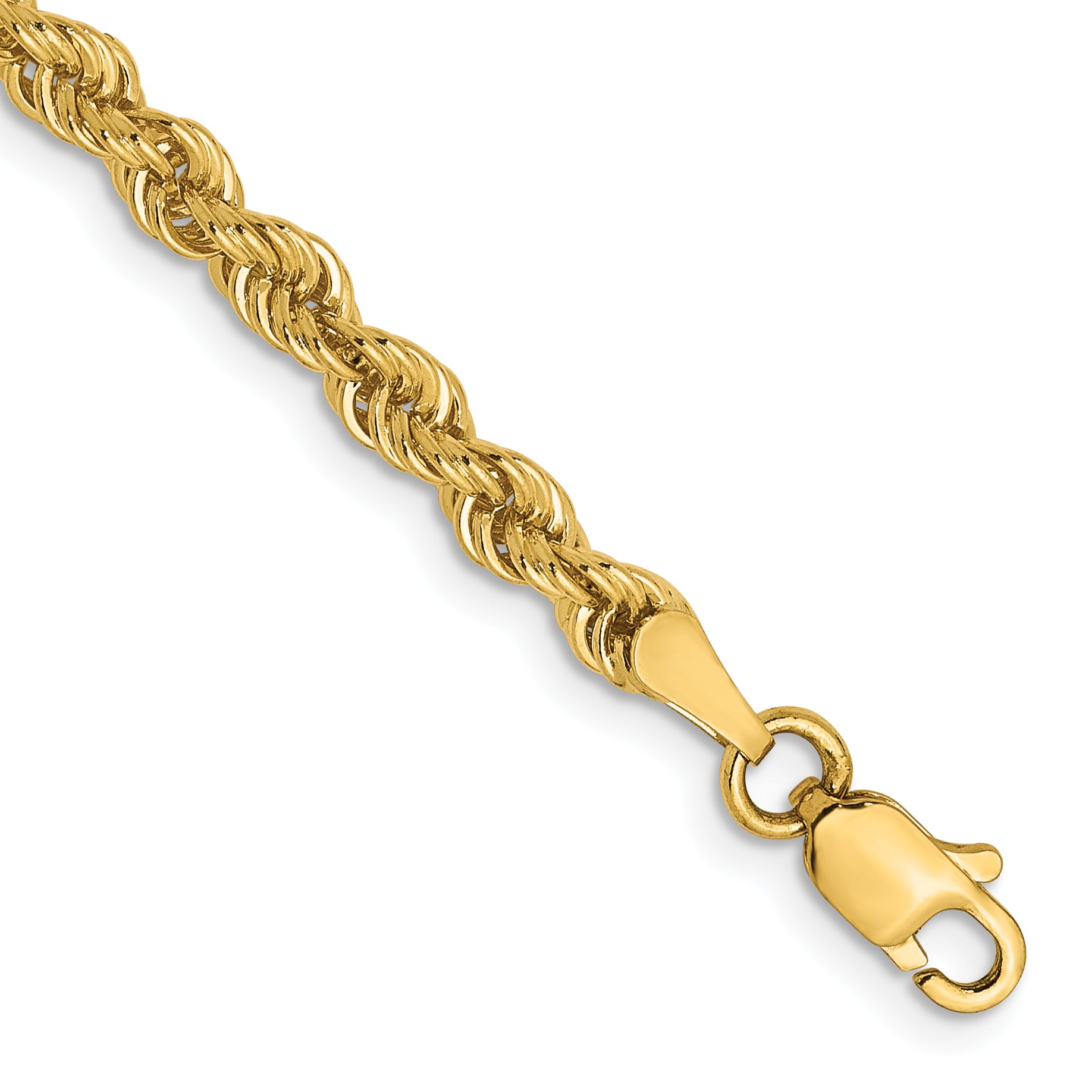 14K 3mm Solid Regular Rope Chain Main image