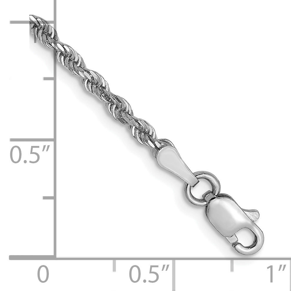 14K White Gold 2.5mm Diamond-Cut Rope Chain Secondary image